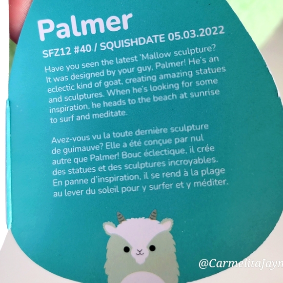 PALMER 🐐 Mint Green Goat FuzzAMallow Original Squishmallow by Kelly Toy ☆ NWT ☆ - Picture 4 of 8